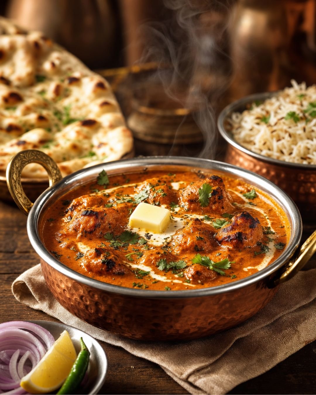 Butter chicken served at an Indian restaurant in Brampton